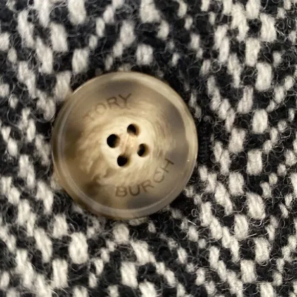 NWT Tory Burch Sammy Herringbone Tweed Raw Edge Double Breast Jacket Sz 8 - Picture 10 of 13